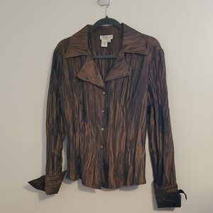Puli Brown Crinkle Blouse
